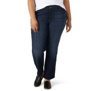 LEE JEANS SIZE 22W LONG STRAIGHT LEG STRETCH